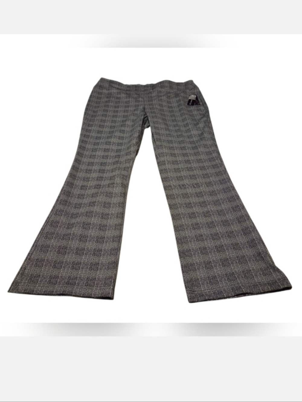 Women’s  3XL Soho Apparel LTD Black/White Plaid Flare Dress Pants